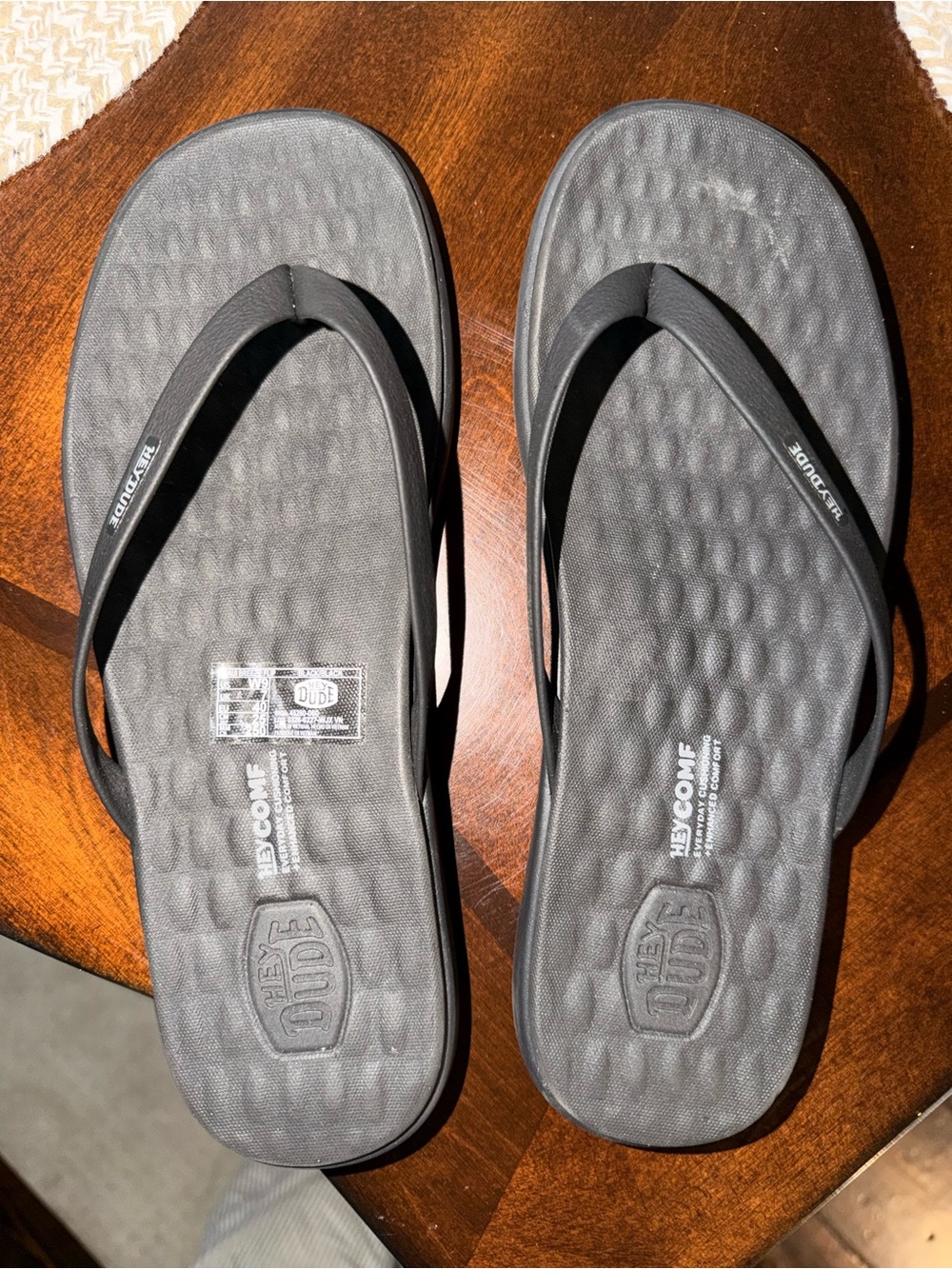 Hey Dude Black Women’s Textured Flip Flops